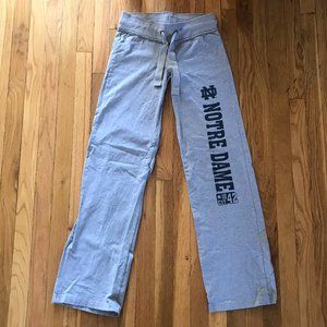Women's Notre Dame Wide Leg Gray Sweatpants M